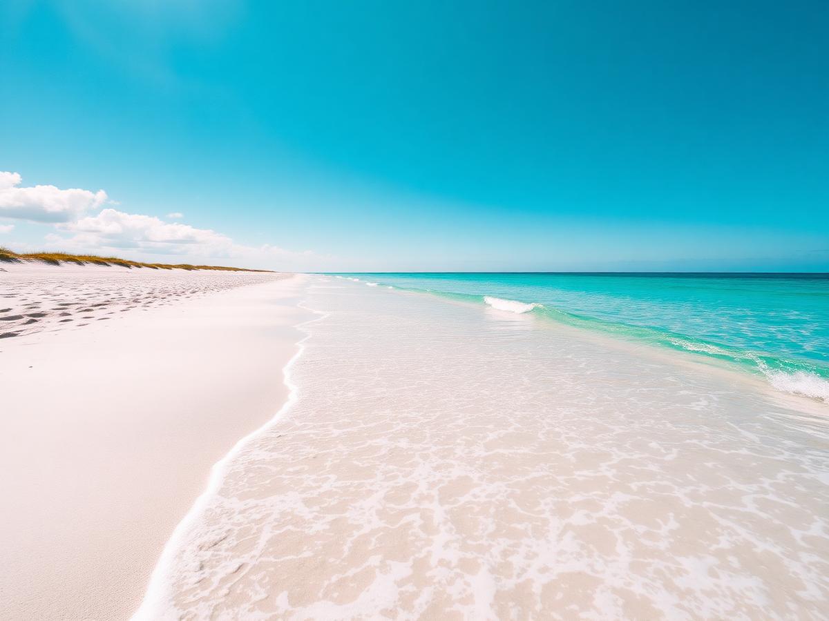 White sand Florida beach with turquoise water